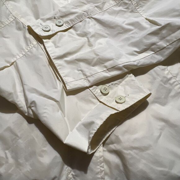 DKNY Beach Men's Large Oversized Windbreaker Cream / Off White Jacket - Picture 6 of 8